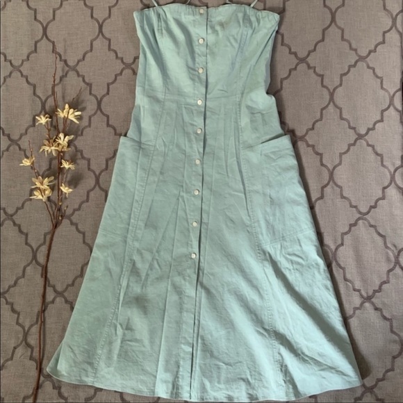 NWT-Theory Chic, Classic Beauty Wardrobe Staple! Sky Blue Button Front Day Dress - Picture 15 of 16